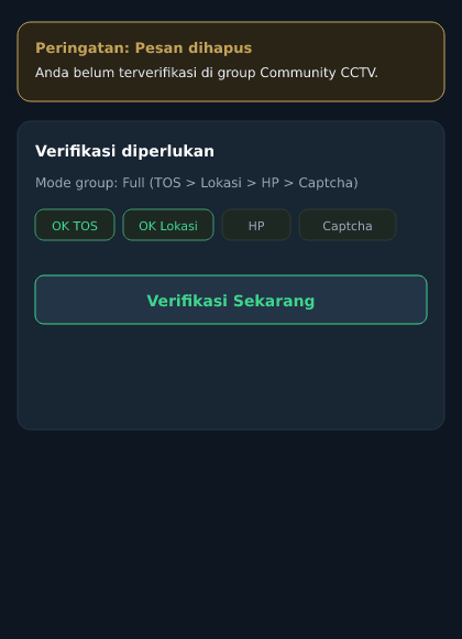 Peringatan verifikasi di group